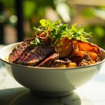 beef sweet potato bowl
