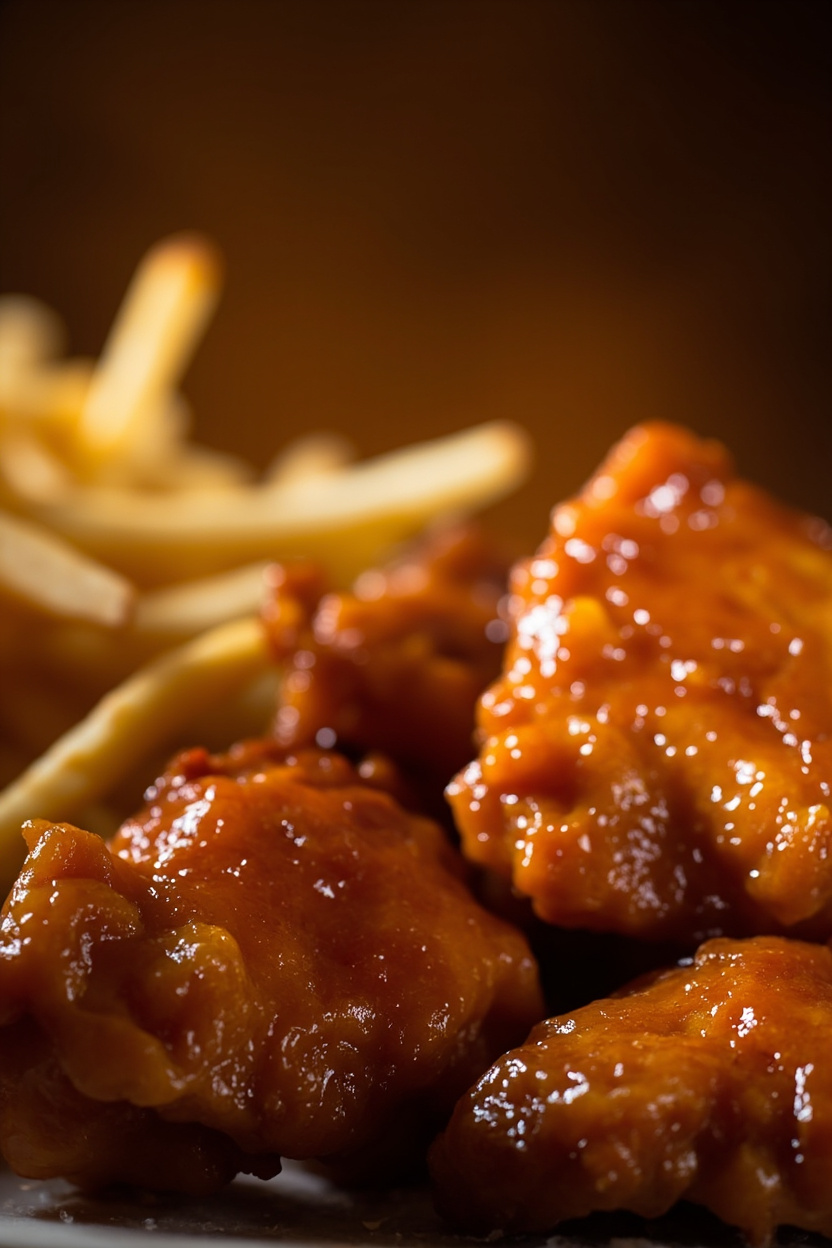 chicken wings and fries