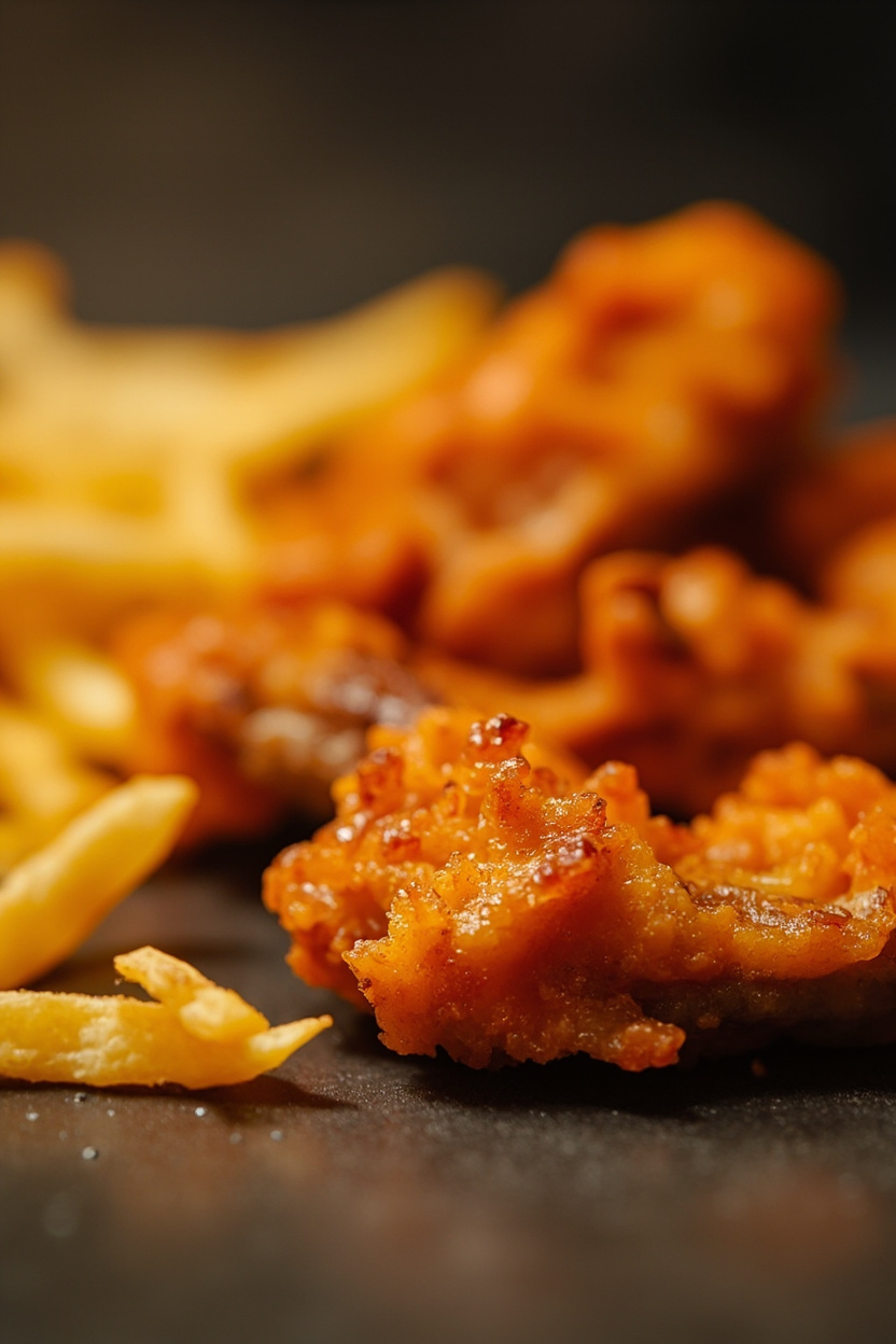 chicken wings and fries